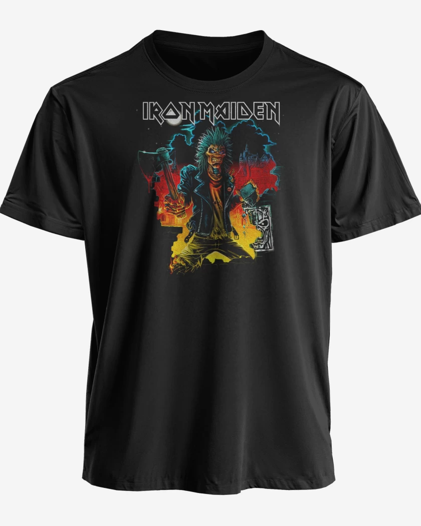 Polera premium Negro de Iron Maiden Break the Wall