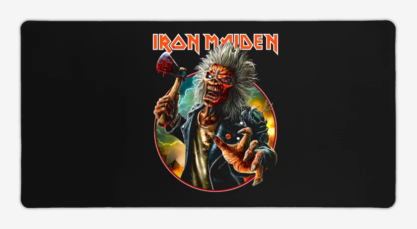 Mouse pad Gamer Negro de Iron Maiden Eddie Run For Your Lives