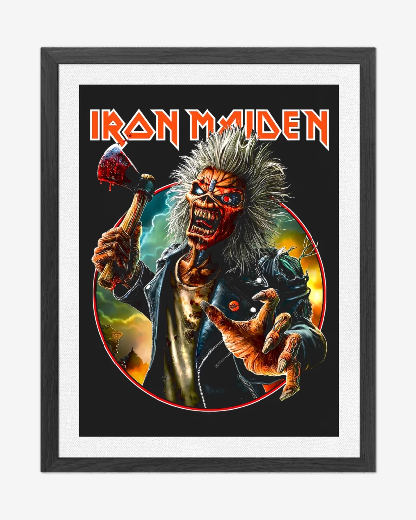 Cuadro decorativo Negro de Iron Maiden Eddie Run For Your Lives