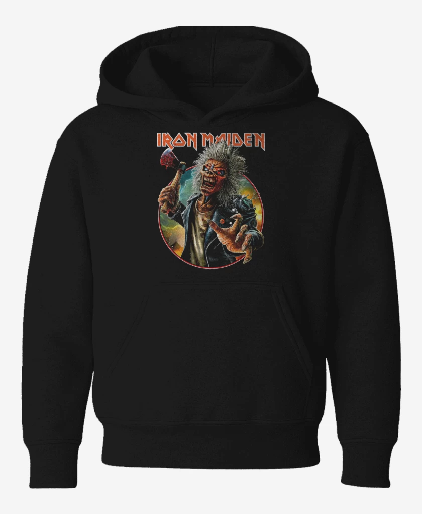 Poleron de niño Negro de Iron Maiden Eddie Run For Your Lives