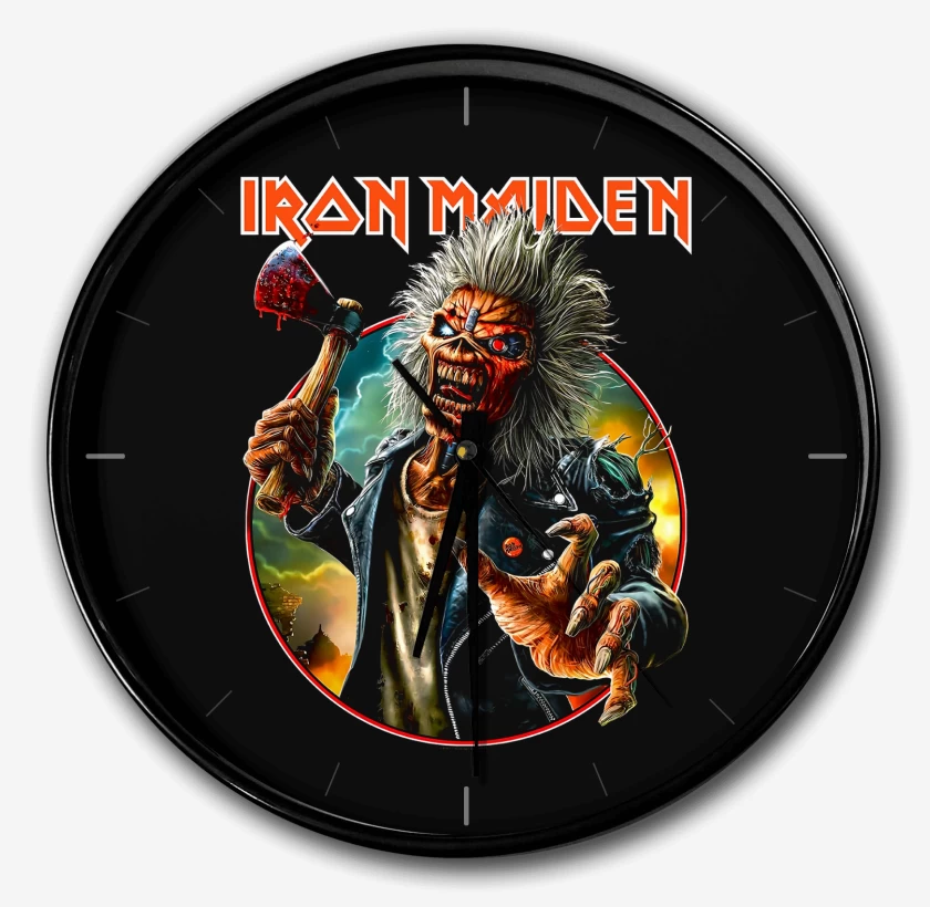 Reloj Negro de Iron Maiden Eddie Run For Your Lives