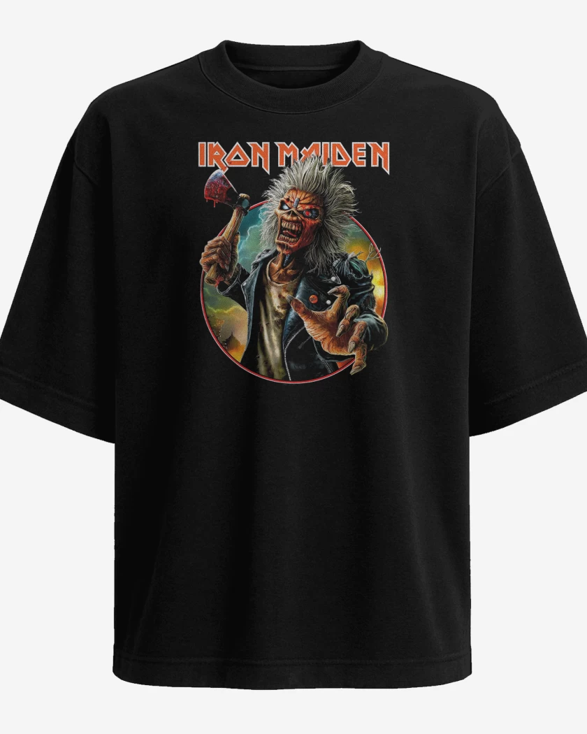 Polera Oversize Iron Maiden Eddie Run For Your Lives