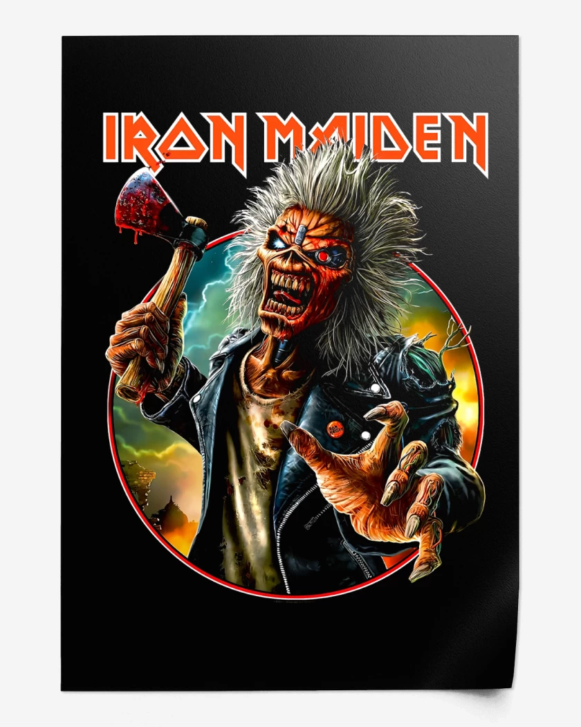 Print Iron Maiden Eddie Run For Your Lives