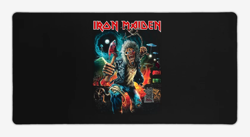 Mouse pad Gamer Negro de Iron Maiden Eddie Run