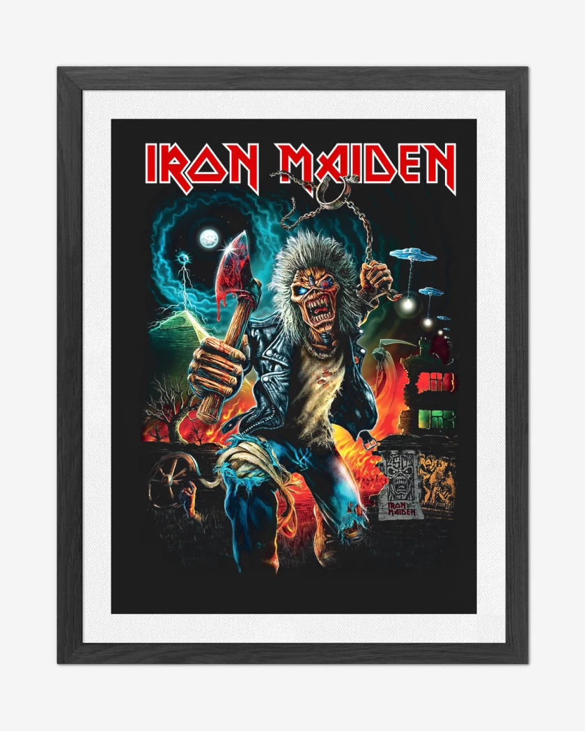 Cuadro decorativo Negro de Iron Maiden Eddie Run