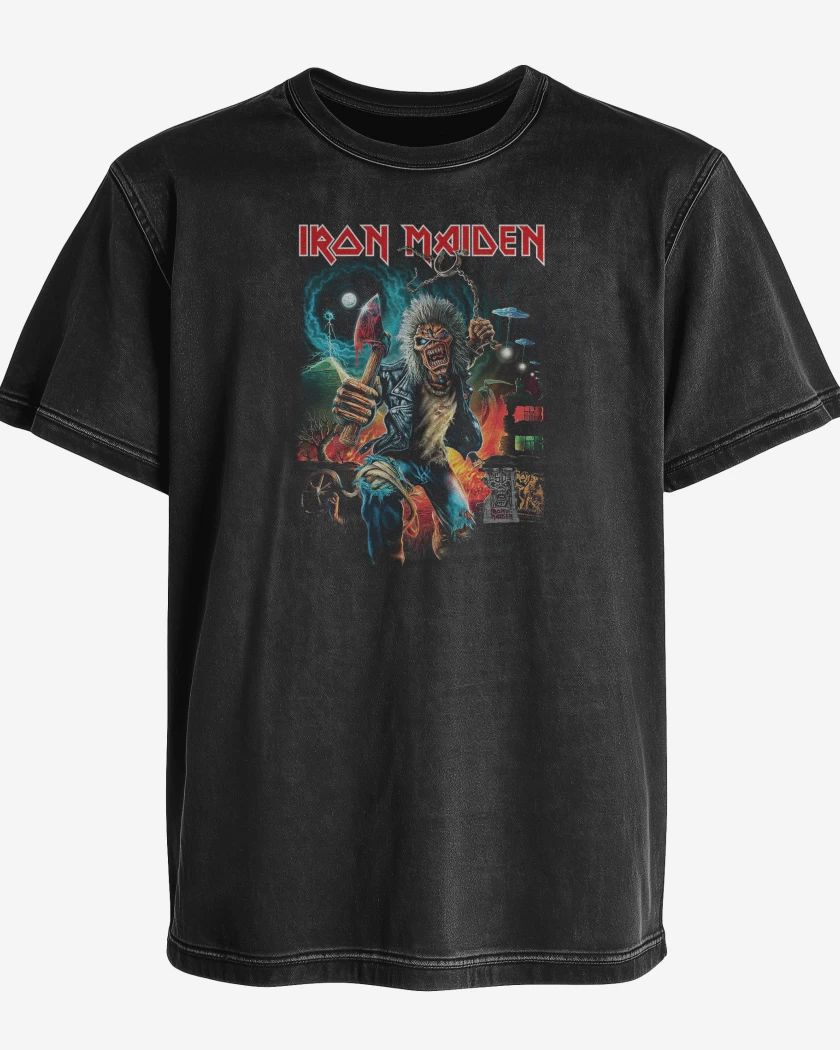 Polera desgastada Iron Maiden Eddie Run