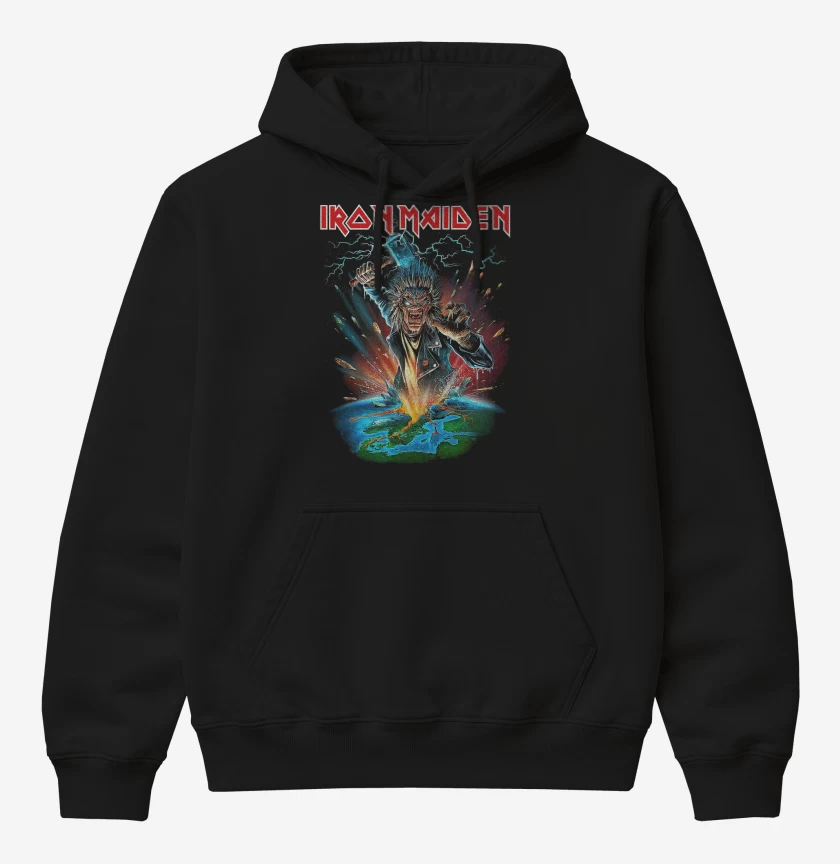 Poleron Canguro básico Negro de Iron Maiden Eddie Thor