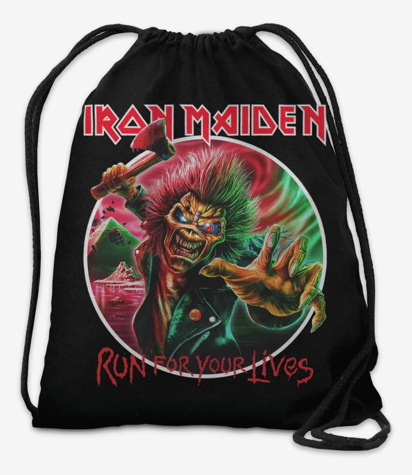 Mochila Negro de Iron Maiden Run For Your Lives Chile