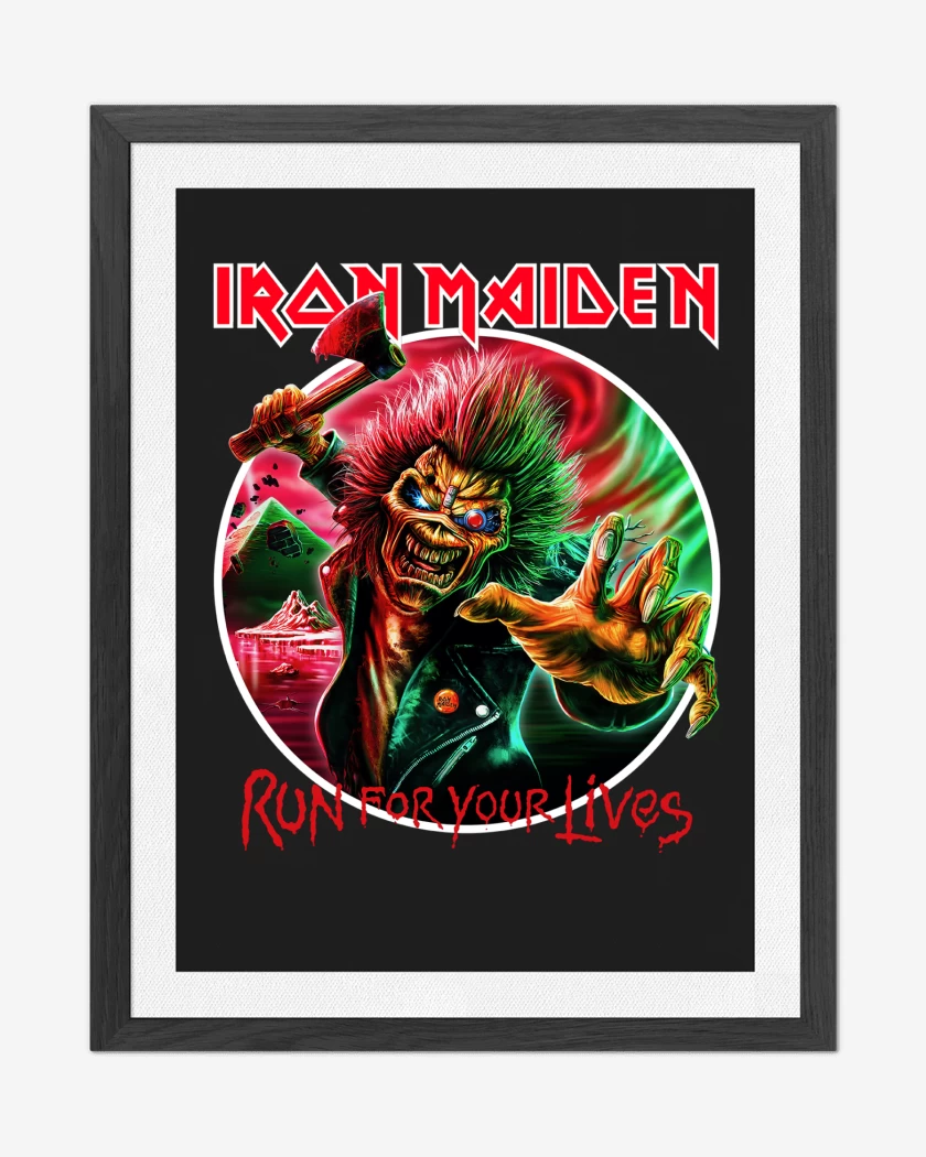 Cuadro decorativo Negro de Iron Maiden Run For Your Lives Chile