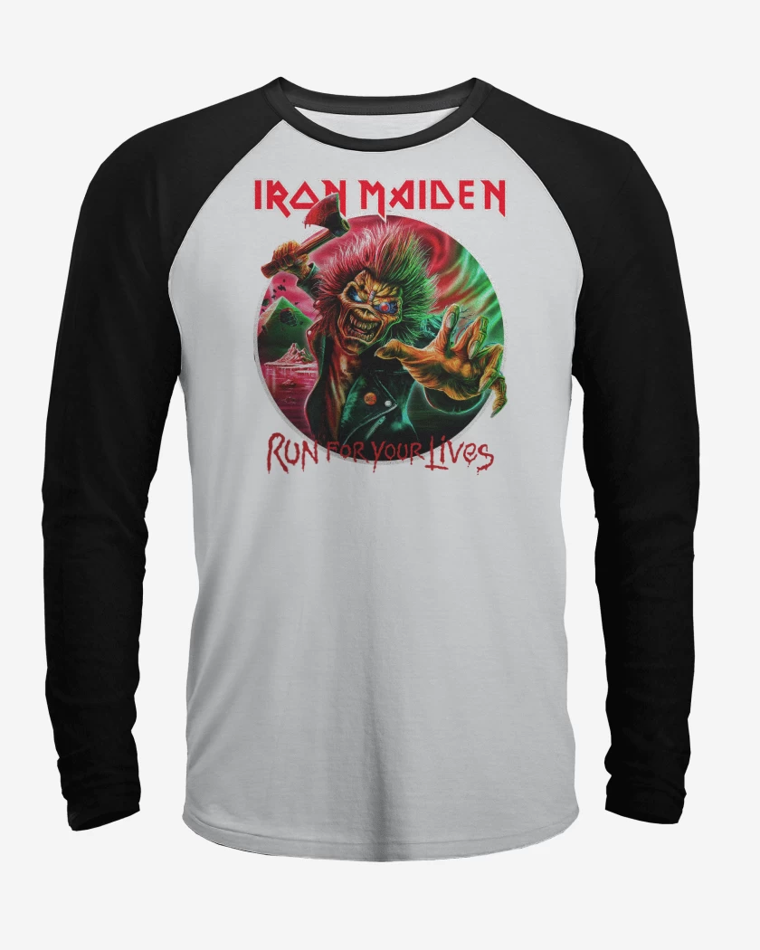 Polera Raglan Iron Maiden Run For Your Lives Chile