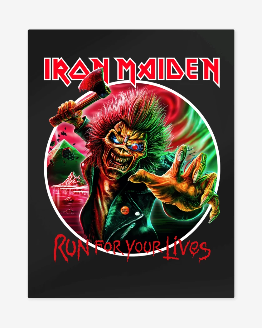 Print metalico Negro de Iron Maiden Run For Your Lives Chile