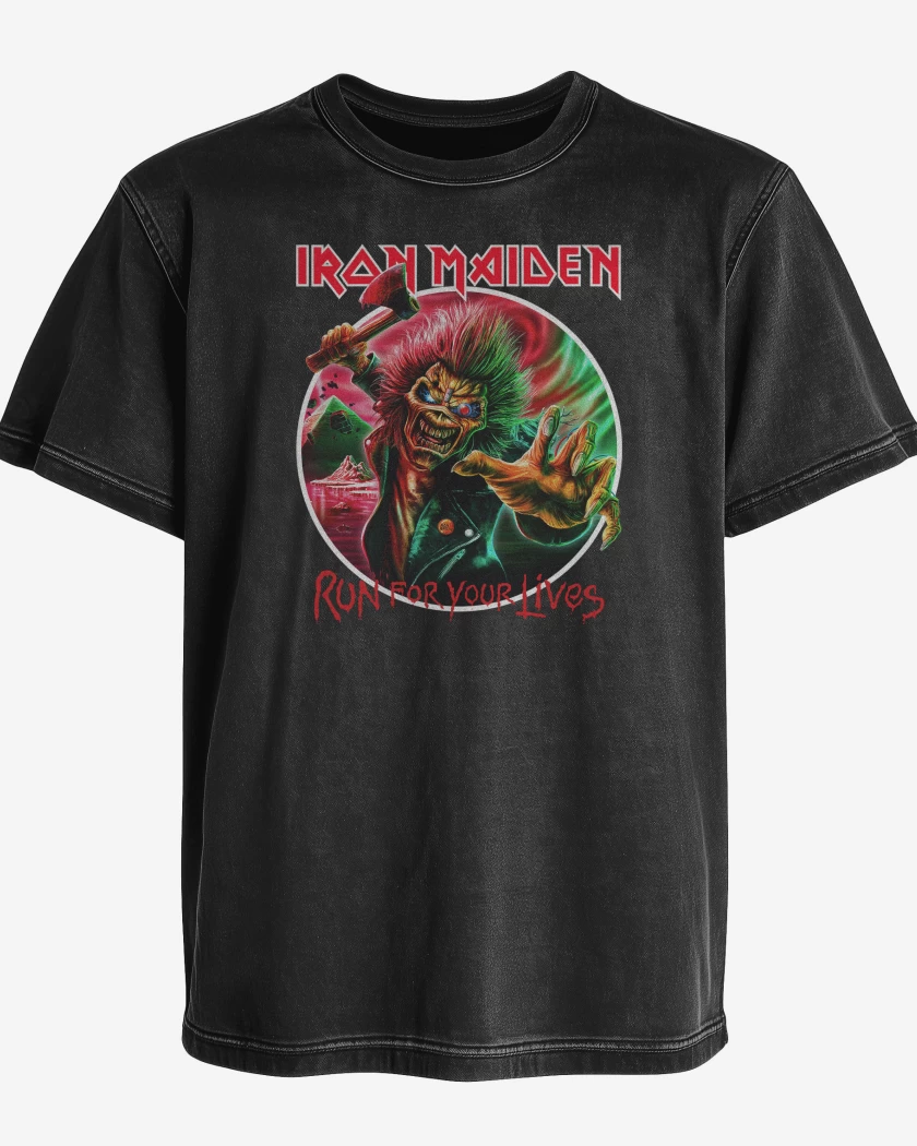 Polera desgastada Iron Maiden Run For Your Lives Chile