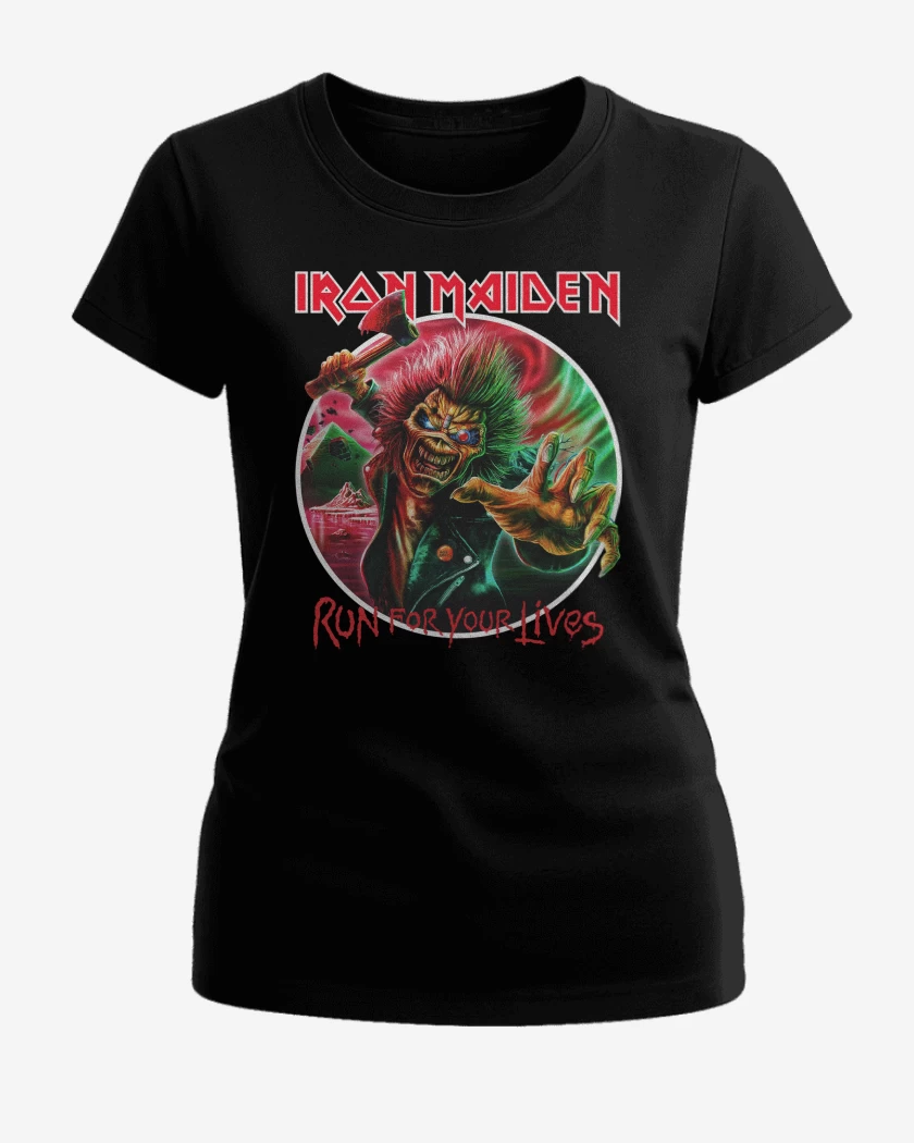Polera de Mujer Negro de Iron Maiden Run For Your Lives Chile