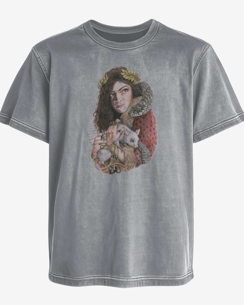 Polera desgastada Gris Melange de Lorde