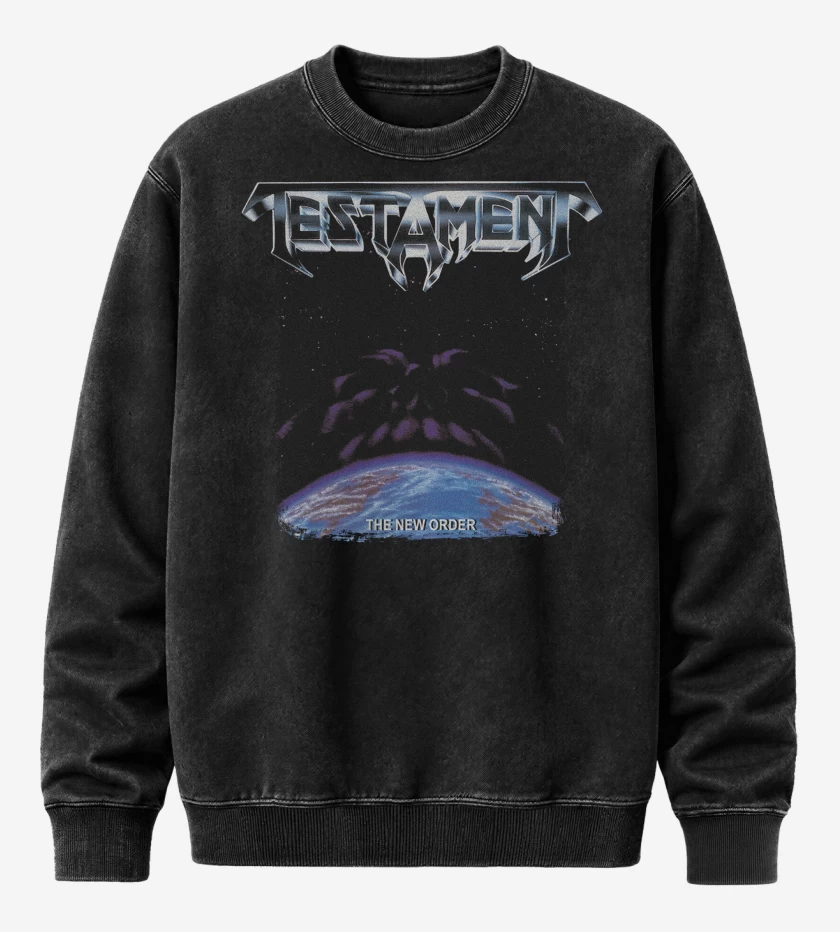 Poleron Polo Acid Wash Negro de Testament The New Order