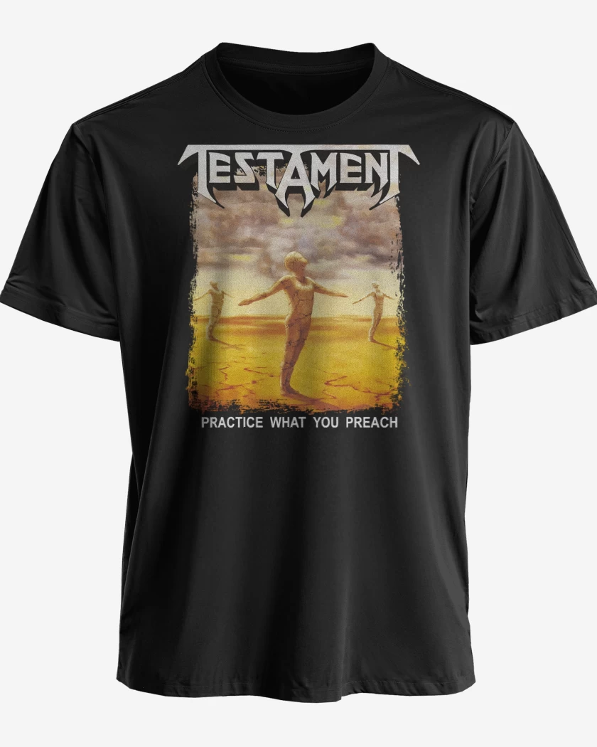 Polera Negro de Testament Practice What You Preach