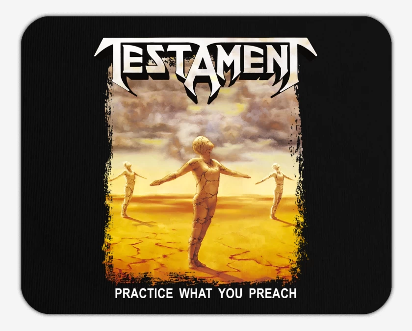 Mousepad Negro de Testament Practice What You Preach