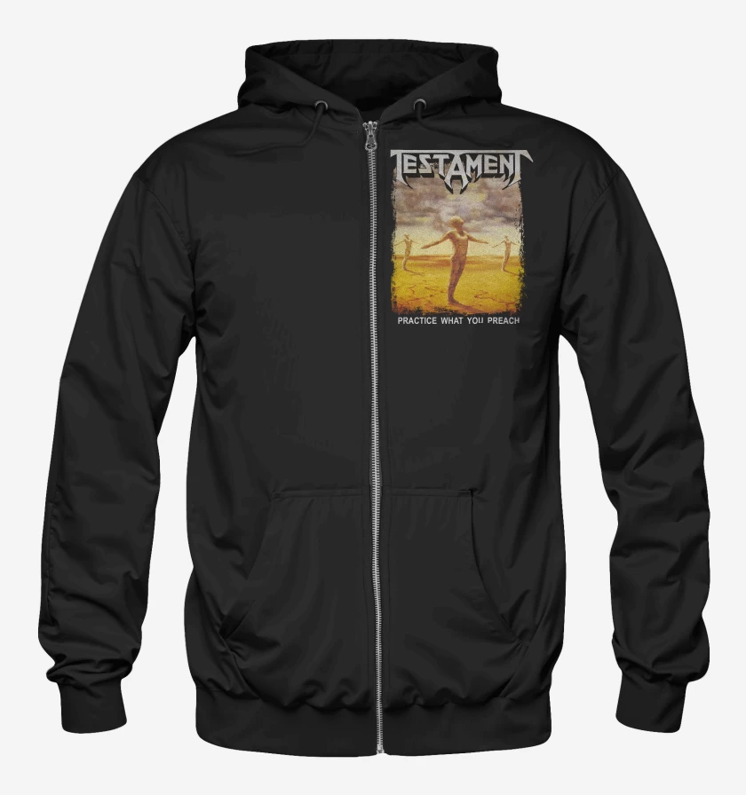 Poleron Canguro con cierre Negro de Testament Practice What You Preach