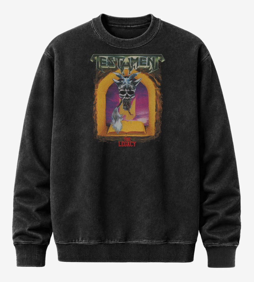 Poleron Polo Acid Wash Negro de Testament The Legacy