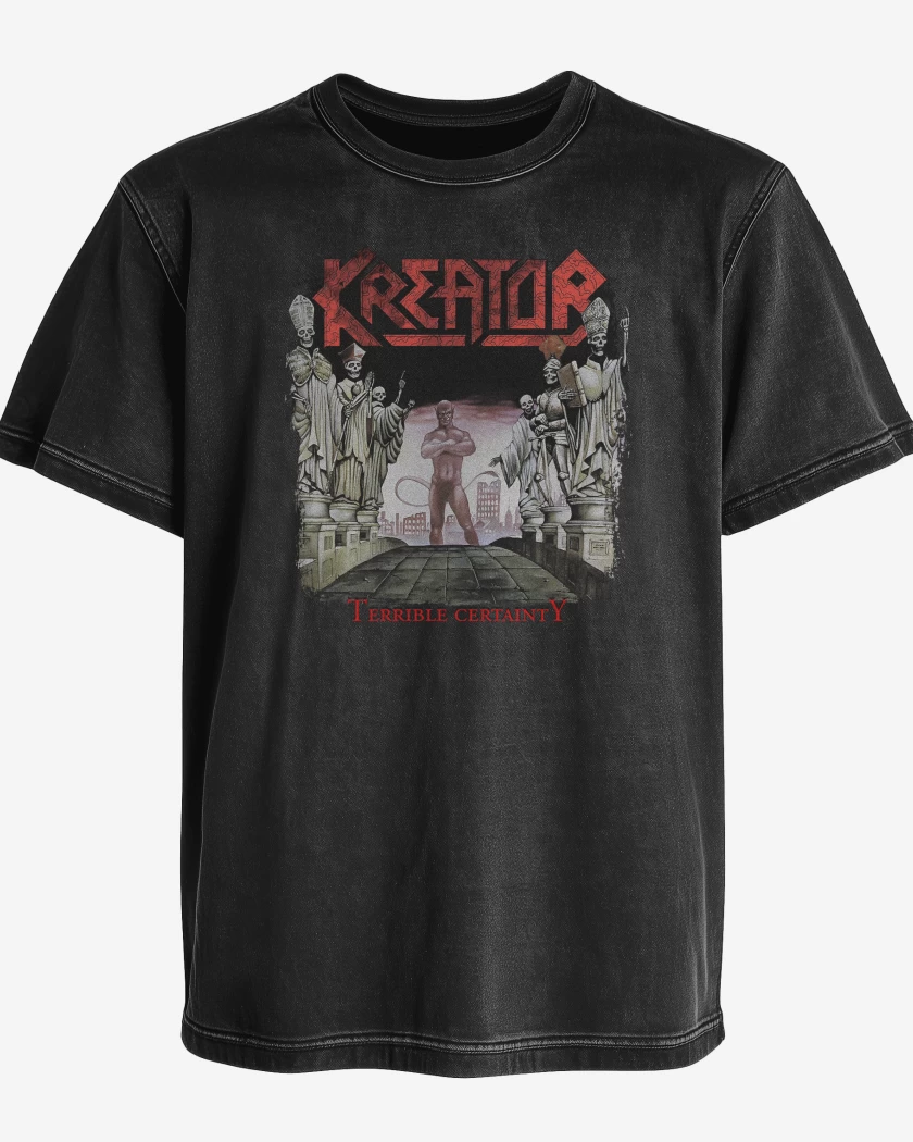 Polera desgastada Negro de Kreator Terrible Certainty