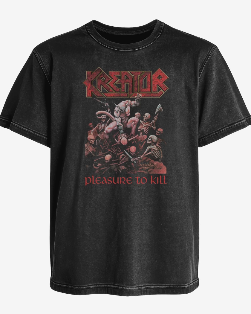 Polera desgastada Kreator Pleasure To Kill