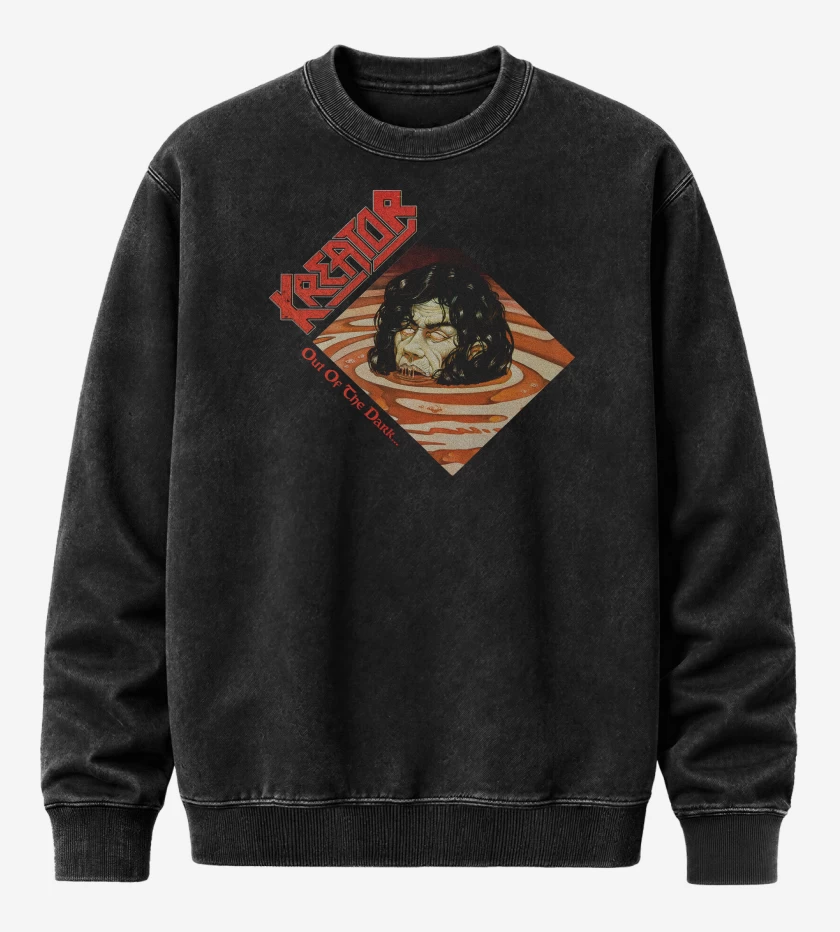 Poleron Polo Acid Wash Negro de Kreator Out Of the Dark