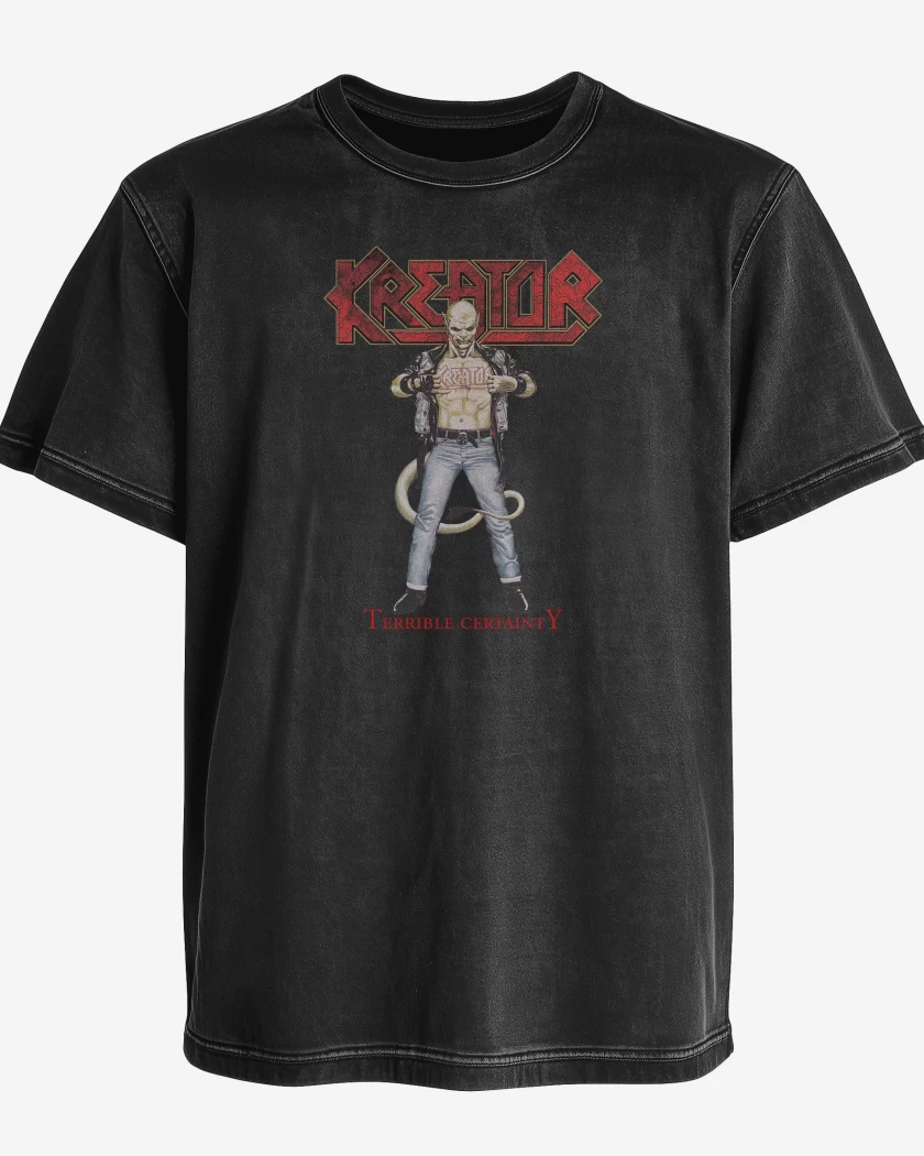 Polera desgastada Negro de Kreator Terrible