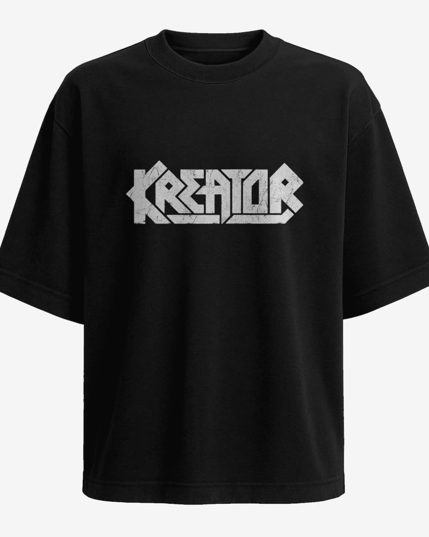 Polera Oversize Negro de Kreator Logo