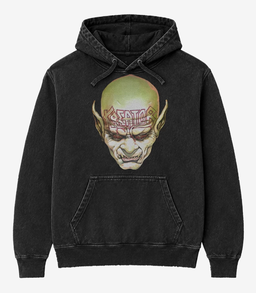 Poleron Canguro Acid Wash Negro de Kreator Behind the Mirror 