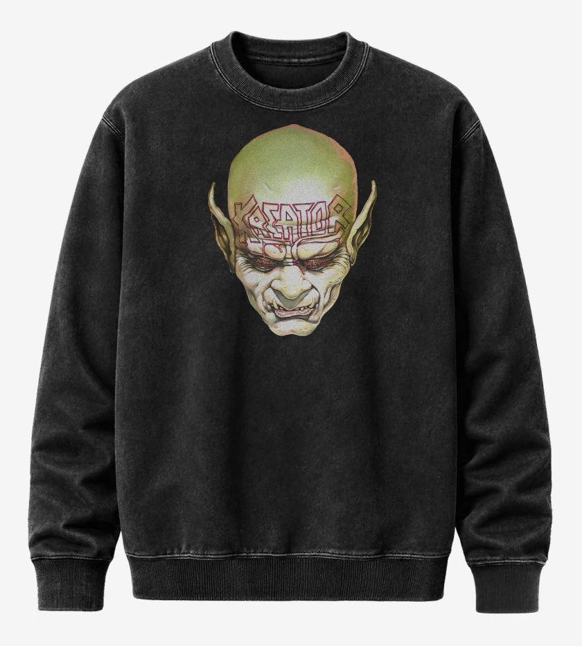 Poleron Polo Acid Wash Negro de Kreator Behind the Mirror 