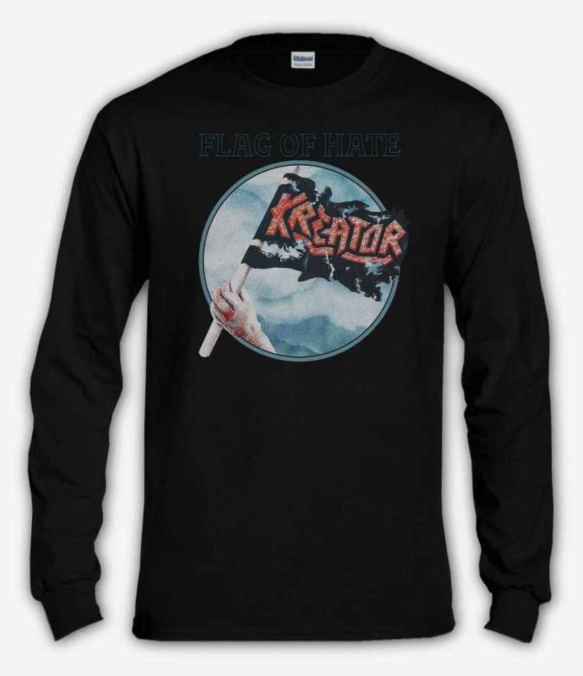 Polera manga larga Negro de Kreator Flag of Hate