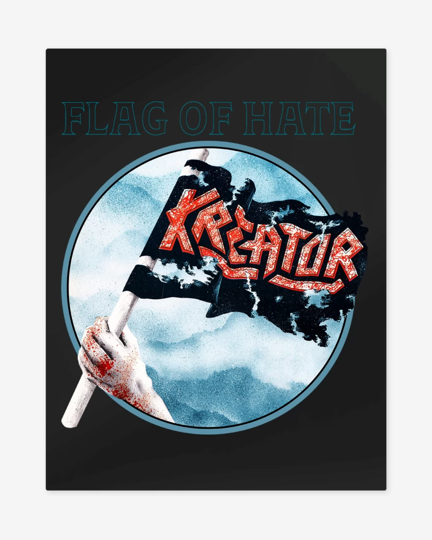 Print metalico Negro de Kreator Flag of Hate