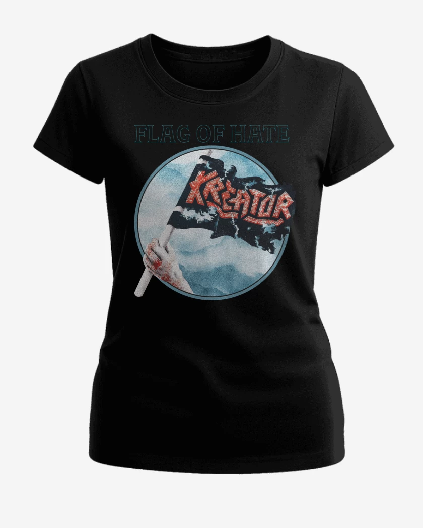 Polera de Mujer Negro de Kreator Flag of Hate