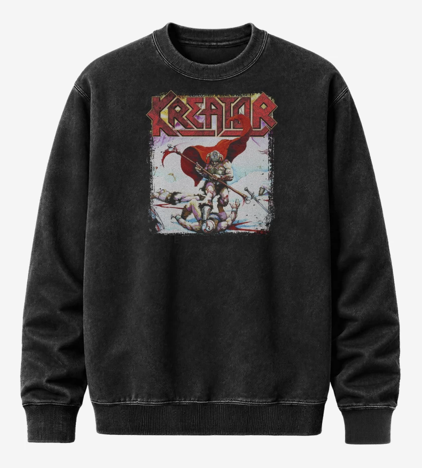 Poleron Polo Acid Wash Negro de Kreator Endless Pain