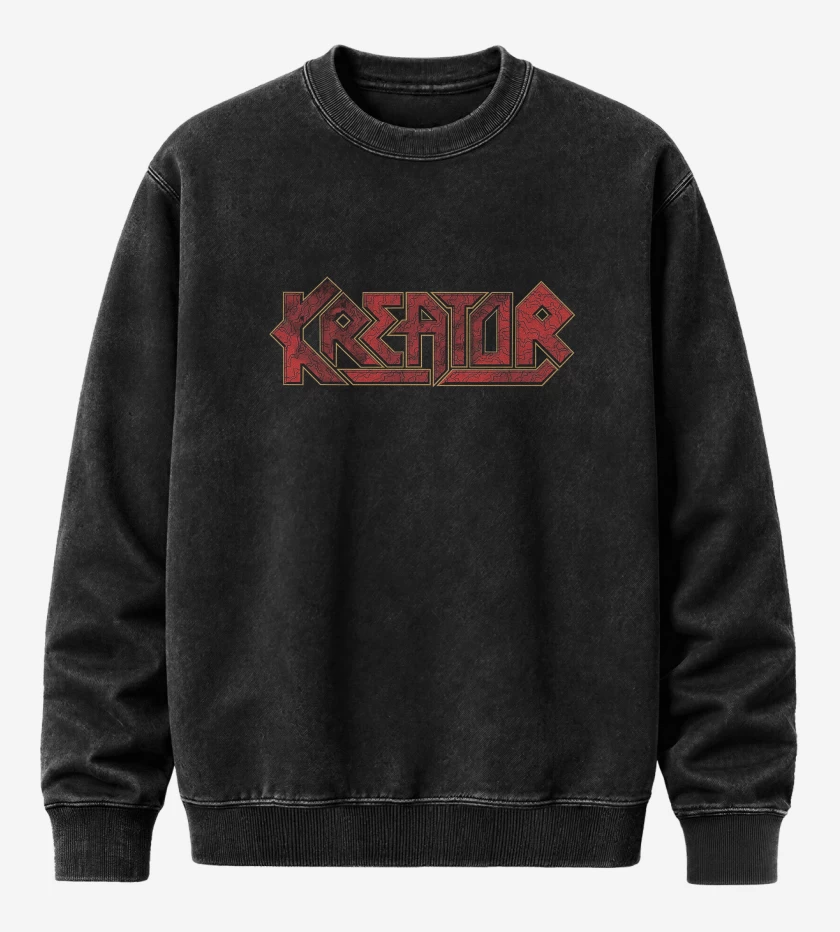 Poleron Polo Acid Wash Negro de Kreator