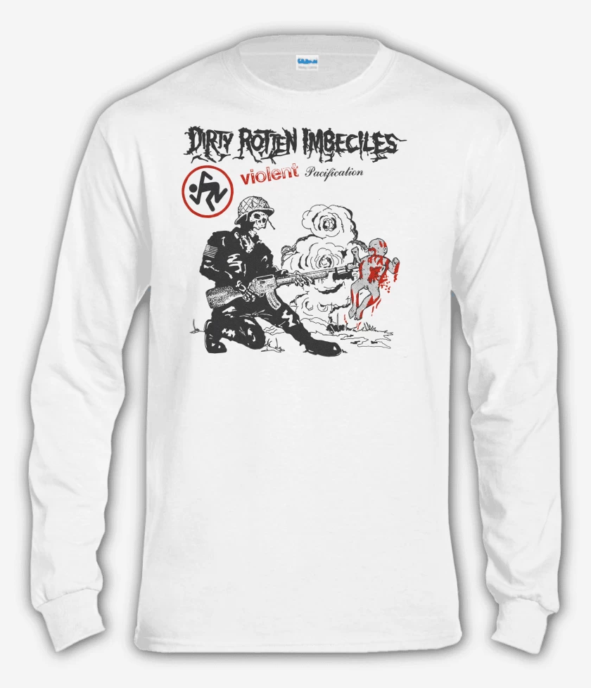 Polera manga larga Blanco de D.R.I. Violente Pacification