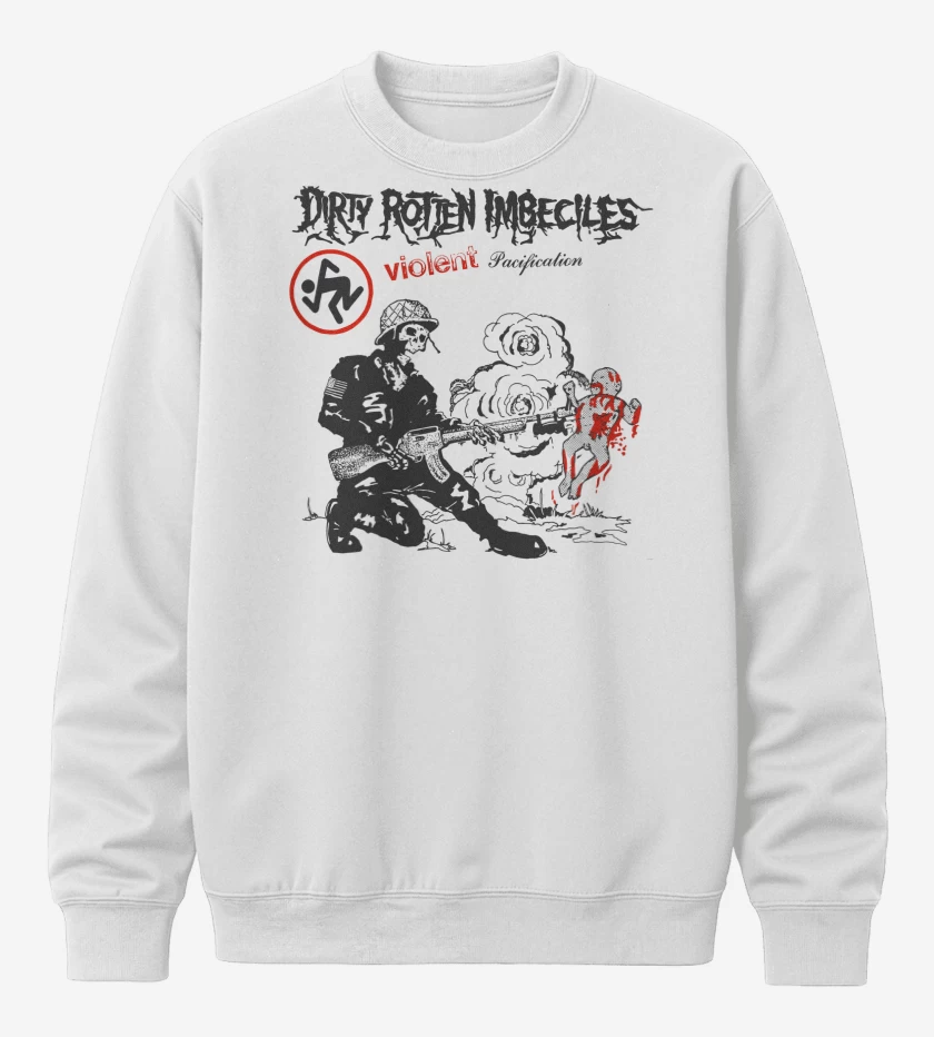 Poleron polo Blanco de D.R.I. Violente Pacification