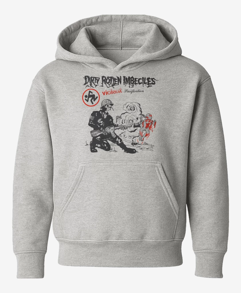 Poleron de niño Gris Melange de D.R.I. Violente Pacification