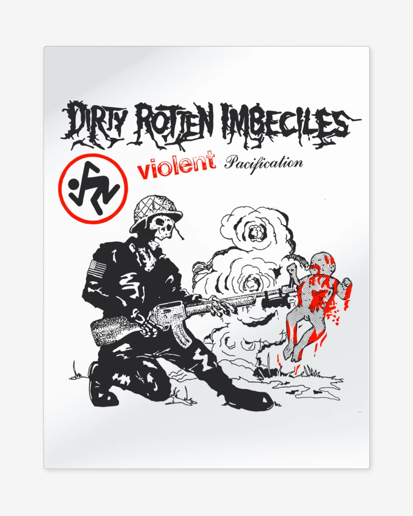 Print metalico Blanco de D.R.I. Violente Pacification