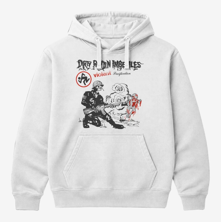 Polerón Canguro Blanco de D.R.I. Violente Pacification