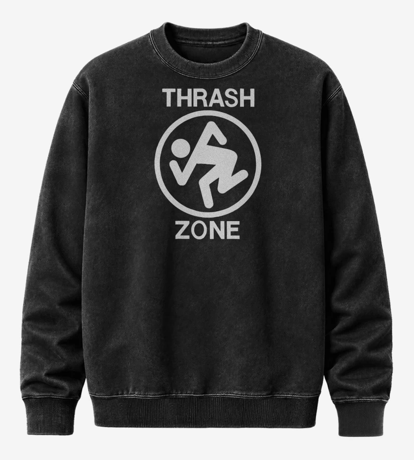 Poleron Polo Acid Wash Negro de DRI THRASH ZONE