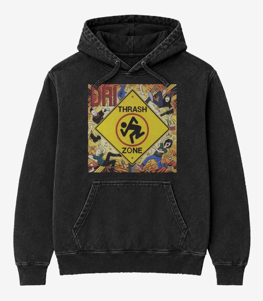 Poleron Canguro Acid Wash Negro de D.R.I. Thrash Zone