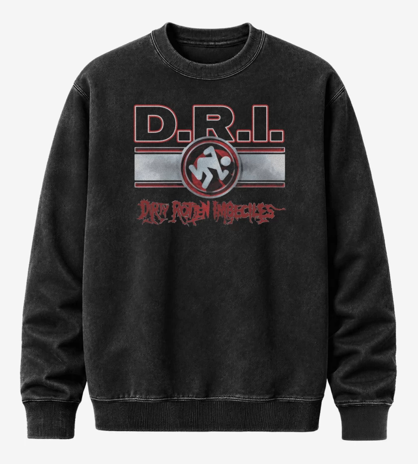 Poleron Polo Acid Wash Negro de D.R.I DIRTY ROTTEN IMBECILES