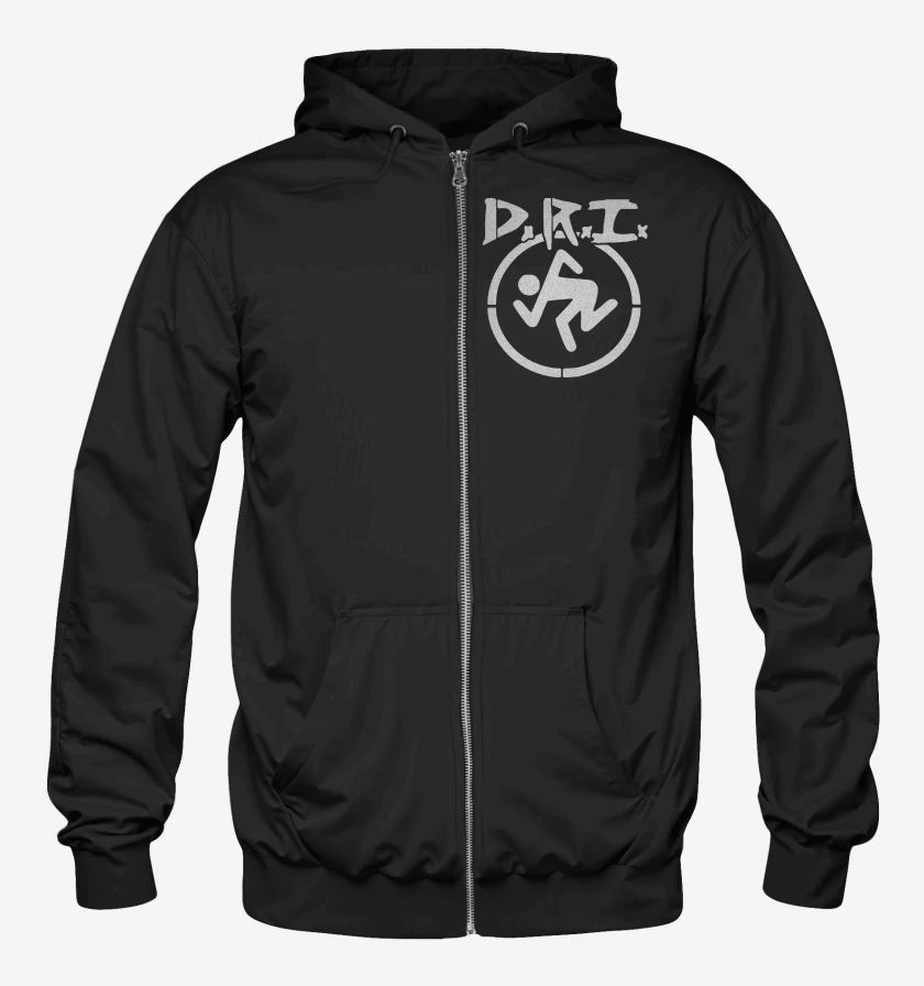 Poleron Canguro con cierre Negro de DRI LOGO