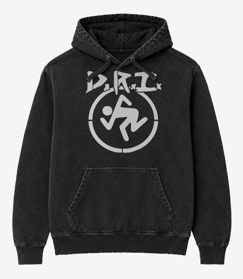 Poleron Canguro Acid Wash Negro de DRI LOGO