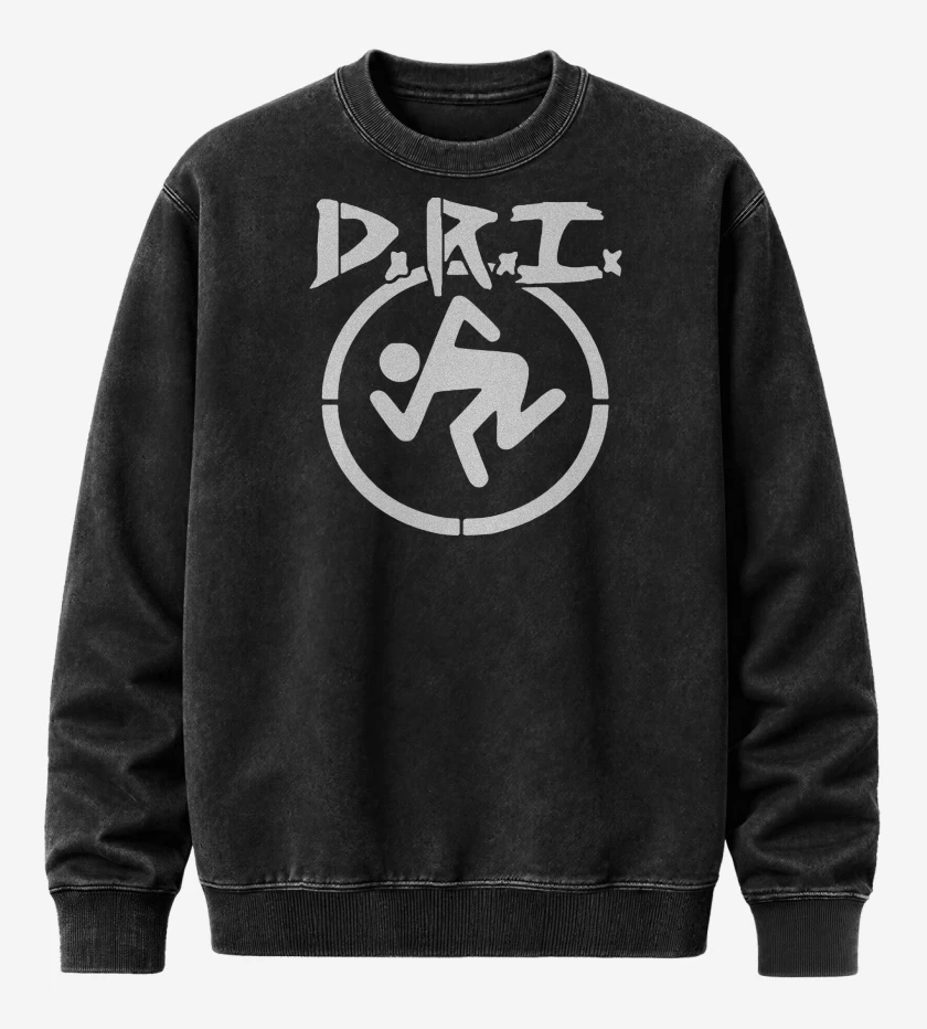 Poleron Polo Acid Wash Negro de DRI LOGO
