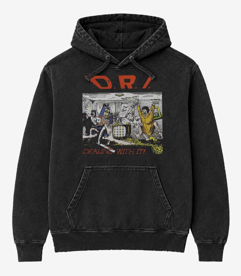 Poleron Canguro Acid Wash Negro de DEALING WITH IT DRI