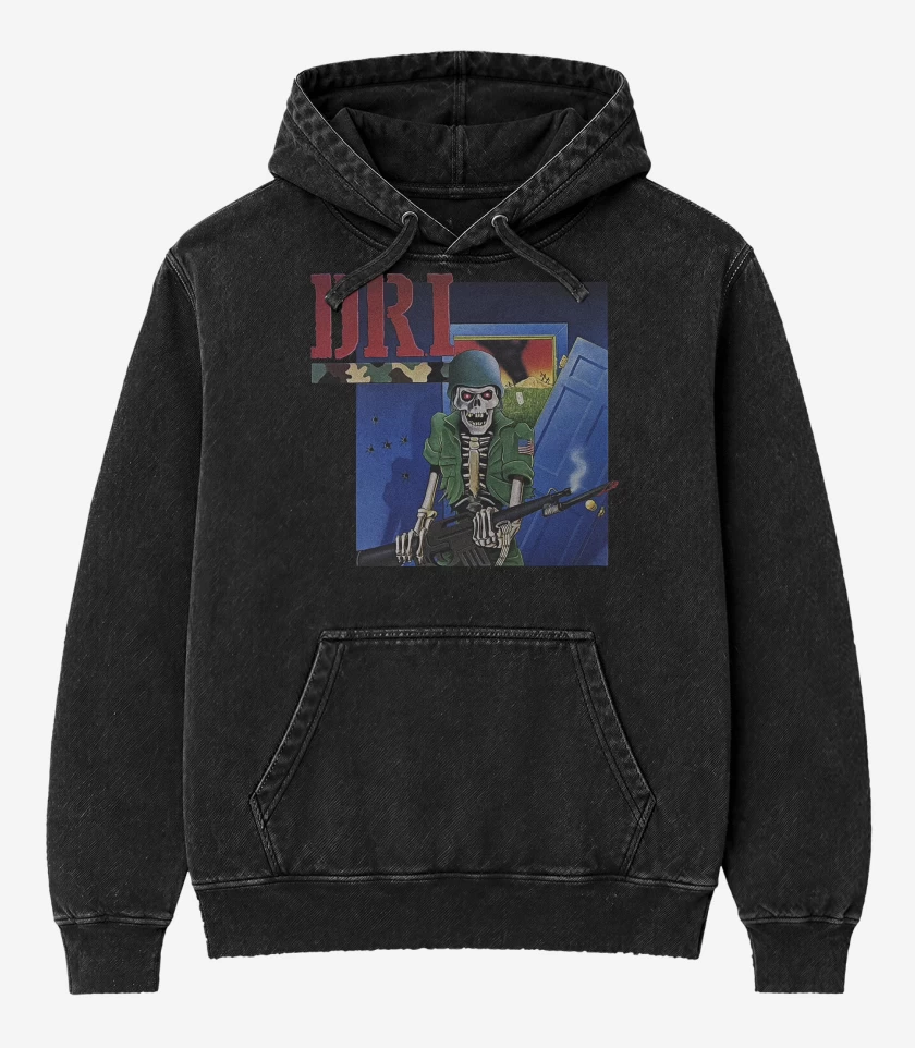 Poleron Canguro Acid Wash Negro de DRI LP
