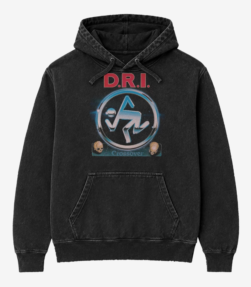 Poleron Canguro Acid Wash Negro de DRI CROSSOVER
