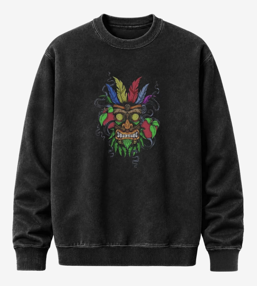 Poleron Polo Acid Wash Negro de Aku aku